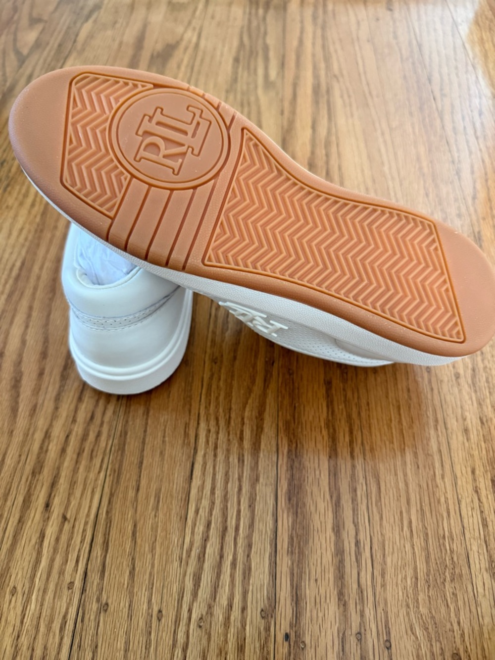 Lauren Ralph Lauren Women’s “Hailey” Sneakers, Leather, Size 8, White - Picture 7 of 8